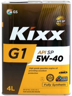 Масло мотор.  5W40 Kixx G1 API SP (синт.) (4 л.) металл 1*4 шт.