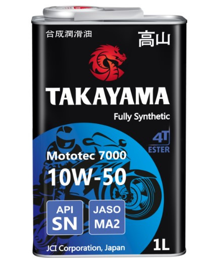 Масло моторное TAKAYAMA Mototec 7000 4T SAE 10W-50 API SN JASO MA-2 1л (1*12шт)