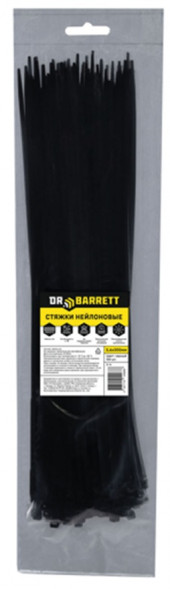 Стяжки нейлоновые DR.BARRETT, черный 3.6x300мм