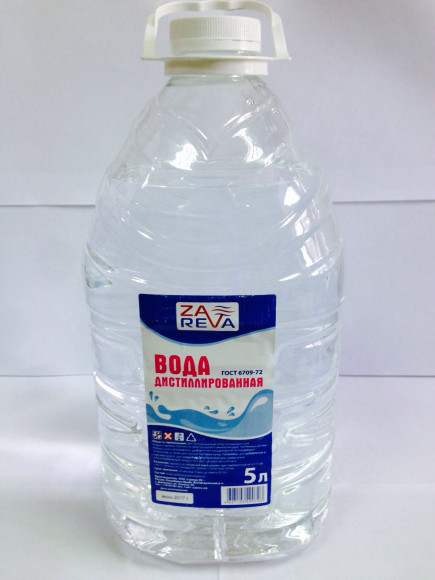 Вода дистиллированная  (5л) "ZAREVA" 1*4шт