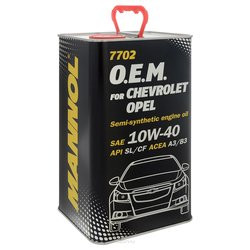 Масло мотор. 10W40 MANNOL 7702 O.E.M. for Chevrolet Opel API SL/CF ACEA A3/B3 (1л.) metal 1*12шт.