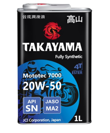 Масло моторное TAKAYAMA Mototec 7000 4T SAE 20W-50 API SN JASO MA-2 1л (1*12шт)