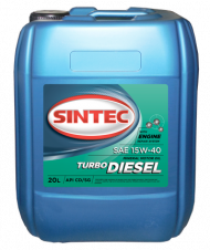 Масло мотор. SINTEC TURBO DIESEL SAE 15W40 API CD 20л Масло мотор. SINTEC TURBO DIESEL SAE 15W40 API CD 20л