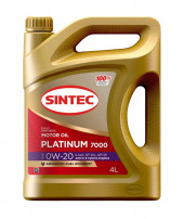 Масло мотор. SINTEC PLATINUM 7000 SAE 0W20 API SP ILSAC GF-6A 4л (1*4шт) Масло мотор. SINTEC PLATINUM 7000 SAE 0W20 API SP ILSAC GF-6A 4л (1*4шт)