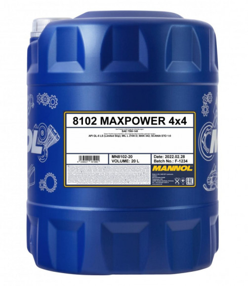 Масло трансм. 75W140 MANNOL 4х4 Maxpower GL-5 синт (60л.) Масло трансм. 75W140 MANNOL 4х4 Maxpower GL-5 синт (60л.)