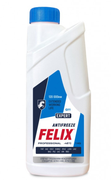 Антифриз FELIX EXPERT, синий G11 в п/э бут.1кг (15шт) Антифриз FELIX EXPERT, синий G11 в п/э бут.1кг (15шт)