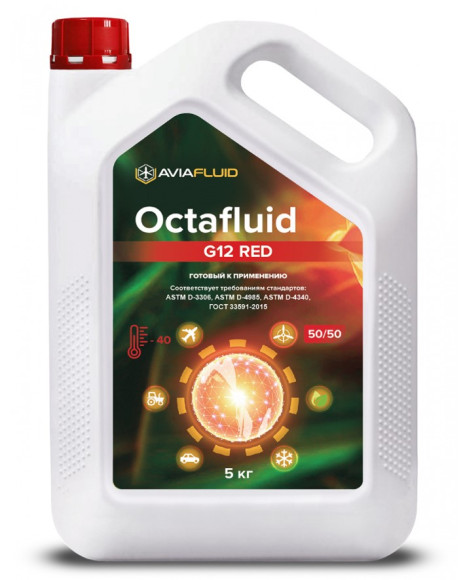 Антифриз Octafluid G12 Red 50/50 (красный) (10 кг) 1*2шт Антифриз Octafluid G12 Red 50/50 (красный) (10 кг) 1*2шт