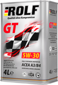 Масло мотор. ROLF GT SAE 5W30 ACEA A3/B4 АКЦИЯ 1л бесплатно (4 л) 1*4шт