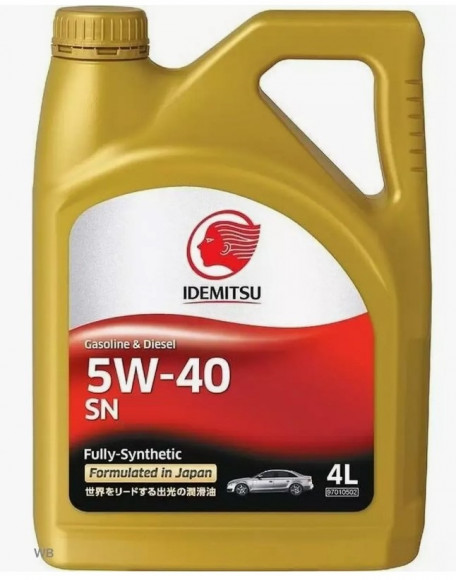 Масло мотор.  5W40 IDEMITSU SN пластик (4 л.) 1*6 шт. (Тайланд)