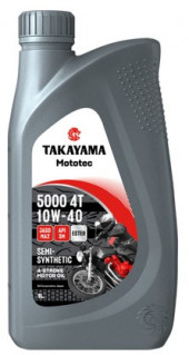 Масло мотор. 4T 10W-40 TAKAYAMA Mototec 5000 SM JASO MA-2 (1л)  1*12шт Масло мотор. 4T 10W-40 TAKAYAMA Mototec 5000 SM JASO MA-2 (1л)  1*12шт