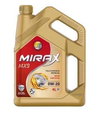 Масло мотор. MIRAX MX9 SAE 0W-20 ILSAC GF-6A API SP (4л.) 1*4шт.