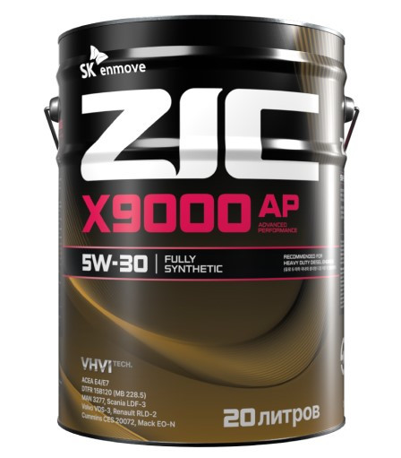 Масло мотор.  5W30 ZIC X9000 AP E4/E7 металл 20 л.