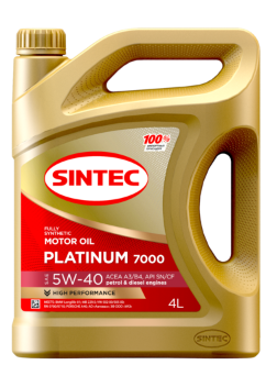 Масло мотор. SINTEC PLATINUM 7000 SAE 5W40 ACEA A3/B4 API SN/CF 4л (1*4шт)