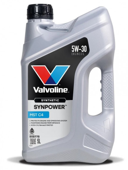 Масло мотор.  5W30 Valvoline SYNPOWER MST C4 C4 пластик (5 л.) 1*4 шт. Масло мотор.  5W30 Valvoline SYNPOWER MST C4 C4 пластик (5 л.) 1*4 шт.