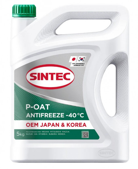 Антифриз A-40 Sintec OEM Japan&Korea P-OAT green (зеленый) 5кг (1*4шт) Антифриз A-40 Sintec OEM Japan&Korea P-OAT green (зеленый) 5кг (1*4шт)