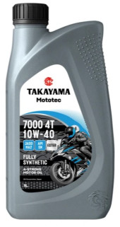 Масло моторное TAKAYAMA Mototec 7000 4T SAE 10W-40 API SN JASO MA-2 (1л) 1*12шт