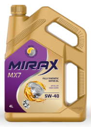 Масло моторное  MIRAX MX7 5W40 ACEA A3/B4 API SL/CF 4л (1*4шт)