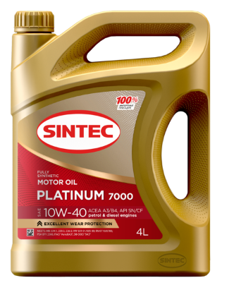 Масло мотор. SINTEC PLATINUM 7000 SAE 10W40 ACEA A3/B4 API SN/CF 4л (1*4шт)