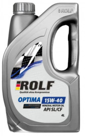 Масло мотор. ROLF. Optima SAE 15W40 API SL/CF пластик (4 л) 1*4шт Масло мотор. ROLF. Optima SAE 15W40 API SL/CF пластик (4 л) 1*4шт