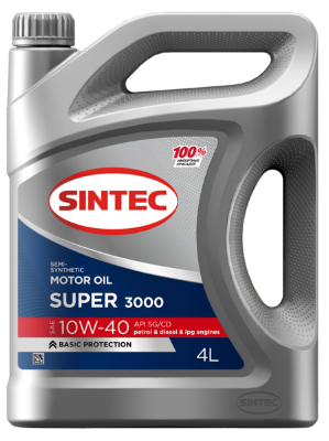 Масло мотор. SINTEC SUPER 3000 SAE 10W40 API SG/CD 4л (1*4шт)