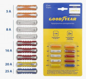 Набор цилиндрических пластиковых предохранителей Goodyear 10шт (5А;8А;16А;20А;25A) Набор цилиндрических пластиковых предохранителей Goodyear 10шт (5А;8А;16А;20А;25A)