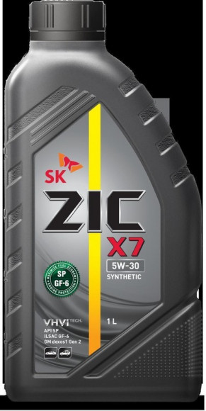 Масло мотор.  5W30 ZIC X7 SQ GF-7 пластик (1 л.) 1*12 шт.