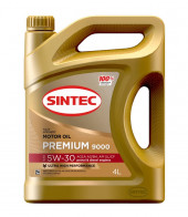 Масло мотор. SINTEC PREMIUM 9000 SAE 5W30 ACEA A3/B4 API SL/CF 4л (1*4шт) Масло мотор. SINTEC PREMIUM 9000 SAE 5W30 ACEA A3/B4 API SL/CF 4л (1*4шт)
