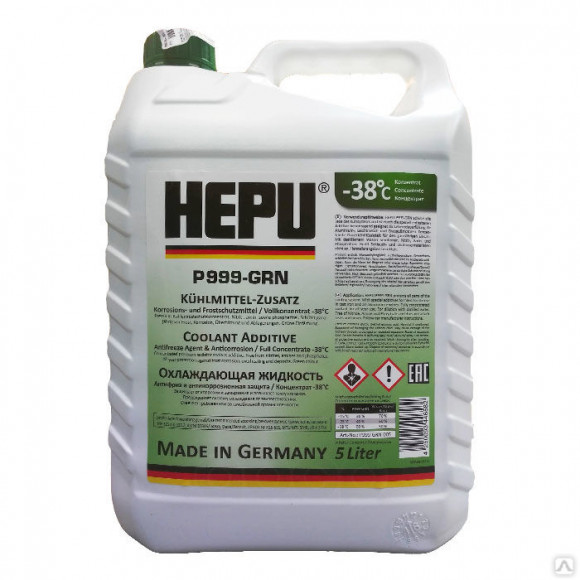 Антифриз концентрат HEPU G11 зеленый (5 л) 1*4шт