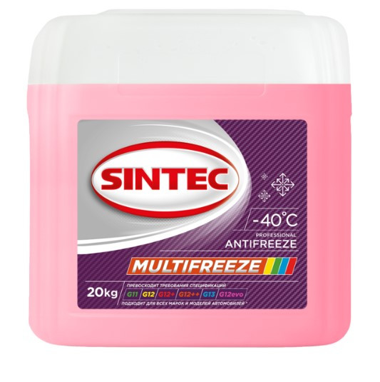 АКЦИЯ Антифриз A-40 Sintec MULTIFREEZE Violet 20кг 20%