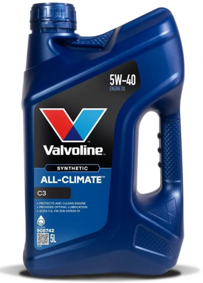 Масло мотор.  5W40 Valvoline ALL CLIMATE C3 SN/CF C3 пластик (5 л.) 1*4 шт.