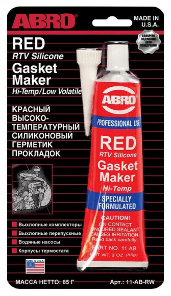 Герметик прокладок ABRO высокотемпературный красный (США) (85 гр.) 1*12 шт.(11ABRW)
