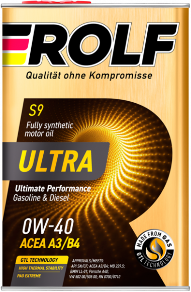 Масло мотор. ROLF ULTRA 0W40 ACEA A3/B4 API SN/CF 4л (1*4шт)
