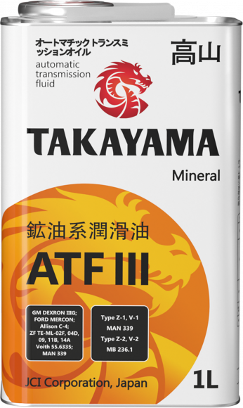 Масло трансм.  ATF lll TAKAYAMA Transmission (1л) пластик 1*12шт