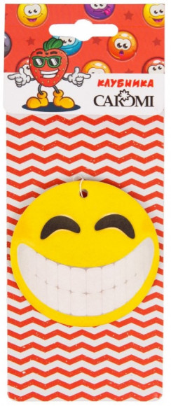 Ароматизатор картонный CAROMI "Смайлик" Клубника Ароматизатор картонный CAROMI "Смайлик" Клубника
