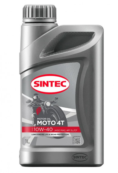 Масло мотор.  SINTEC MOTO 4T SAE 10W-40 API SL/CF JASO MA2 (1л) 1*12шт