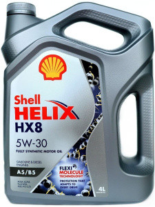 Масло мотор.  5W30 Shell Helix HX8 API SN+ ACEA A3/B4 пластик (4 л.) 1*4 шт. (Турция)
