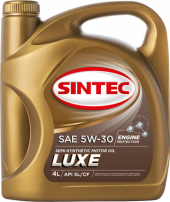 Масло мотор. SINTEC LUXE SAE 5W30 API SL/CF 4л (1*4шт) Масло мотор. SINTEC LUXE SAE 5W30 API SL/CF 4л (1*4шт)