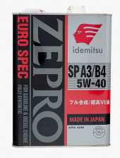 Масло мотор.  5W40 IDEMITSU Zepro Euro Spec SP A3/B4 металл (4 л.) 1*6 шт.