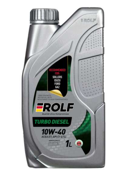 Масло мотор. 10W40 ROLF Turbo Diesel SAE E7 API Cl-4/Sl (1л) 1*12шт