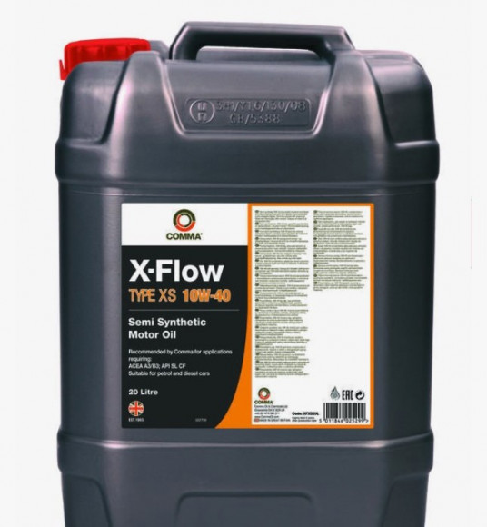 Масло мотор. 10W40 COMMA X-FLOW TYPE S SL/CF A3/B3 пластик 20 л.