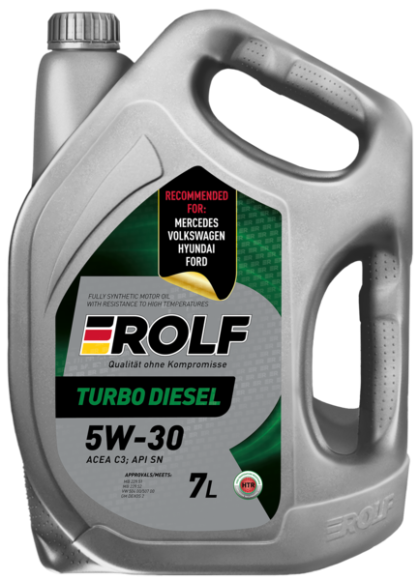 Масло мотор. 5W30 ROLF Turbo Diesel SAE E7 ACEA C3 API SN (7л) 1*2шт Масло мотор. 5W30 ROLF Turbo Diesel SAE E7 ACEA C3 API SN (7л) 1*2шт