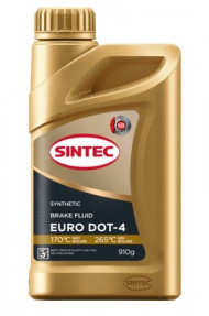 Жидкость тормоз. ДОТ-4 Sintec  EURO 0,910гр (1*12шт) Жидкость тормоз. ДОТ-4 Sintec  EURO 0,910гр (1*12шт)