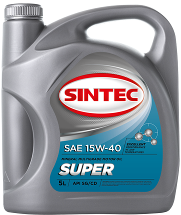 Масло мотор. SINTEC SUPER SAE 15W40 API SG/CD 5л (1*4шт) Масло мотор. SINTEC SUPER SAE 15W40 API SG/CD 5л (1*4шт)