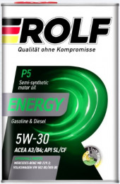 Масло мотор. ROLF Energy SAE 5W30 A3/B4 API SL/CF 4л. металл (1*4шт) Масло мотор. ROLF Energy SAE 5W30 A3/B4 API SL/CF 4л. металл (1*4шт)