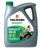 Масло мотор. 4T 10W-40 TAKAYAMA ATV/UTV Regular SL JASO MA-2 пластик (4л) 1*4шт Масло мотор. 4T 10W-40 TAKAYAMA ATV/UTV Regular SL JASO MA-2 пластик (4л) 1*4шт