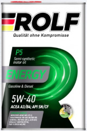 Масло мотор. ROLF Energy SAE 5W40 A3/B4 API SN/CF 4л металл (1*4шт) Масло мотор. ROLF Energy SAE 5W40 A3/B4 API SN/CF 4л металл (1*4шт)