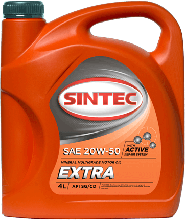 Масло мотор. SINTEC EXTRA SAE 20W50 API SG/CD 4л (1*4шт)