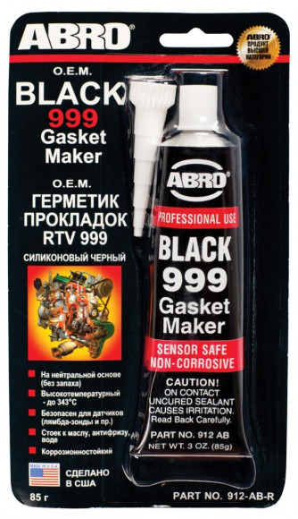 Герметик прокладок силиконовый ABRO 999 чёрный (85 гр.) 1*12 шт. (912ABR)