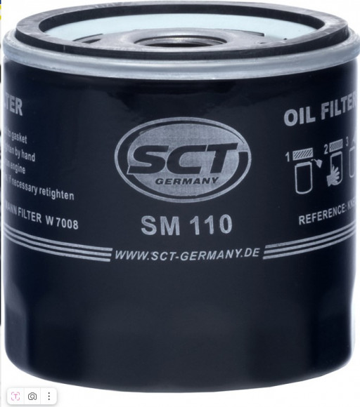 Фильтр масляный SCT SM 110- FORD FOCUS I/II 1.4/1.6 99-12/FUSION 1.25/1.4 02-12/FIESTA IV/V 97-08