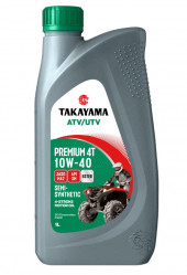 Масло мотор. 4T 10W-40 TAKAYAMA  ATV/UTV Premium SM JASO MA-2 пластик (1л) 1*12шт Масло мотор. 4T 10W-40 TAKAYAMA  ATV/UTV Premium SM JASO MA-2 пластик (1л) 1*12шт
